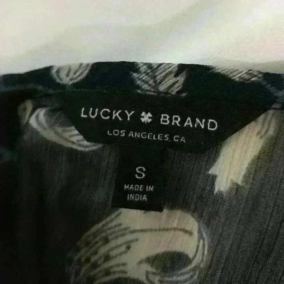 Lucky Brand Sheer Print Ruffle Blouse - Picture 4 of 4